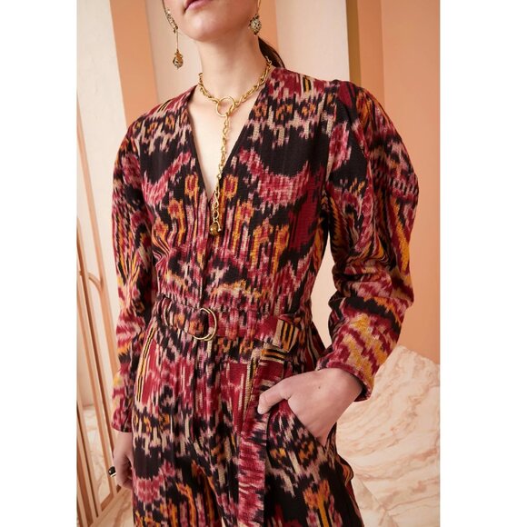 Ulla Johnson Mahagony Nayeli Ikat Jumpsuit - Picture 2 of 16